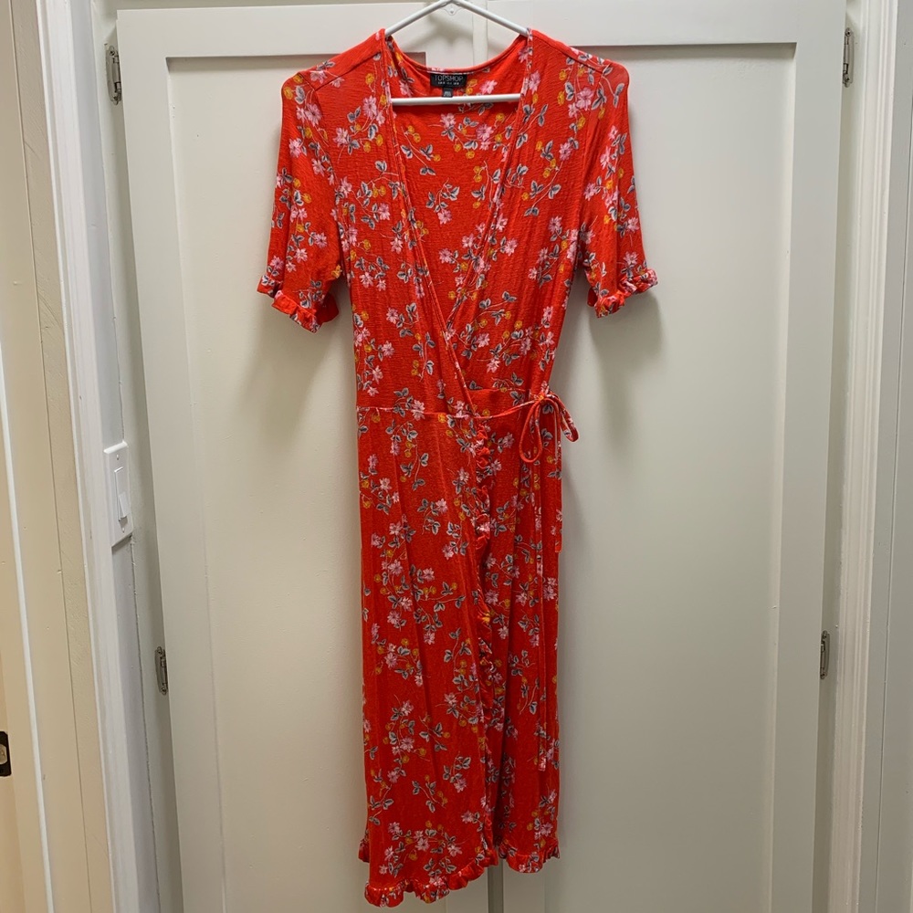 TopShop Red Floral Dress